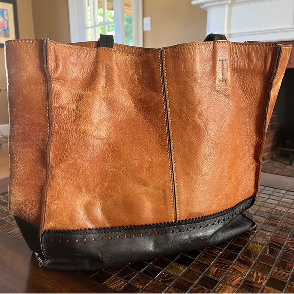 Patricia Nash Brown and Black Leather Tote - Picture 14 of 14